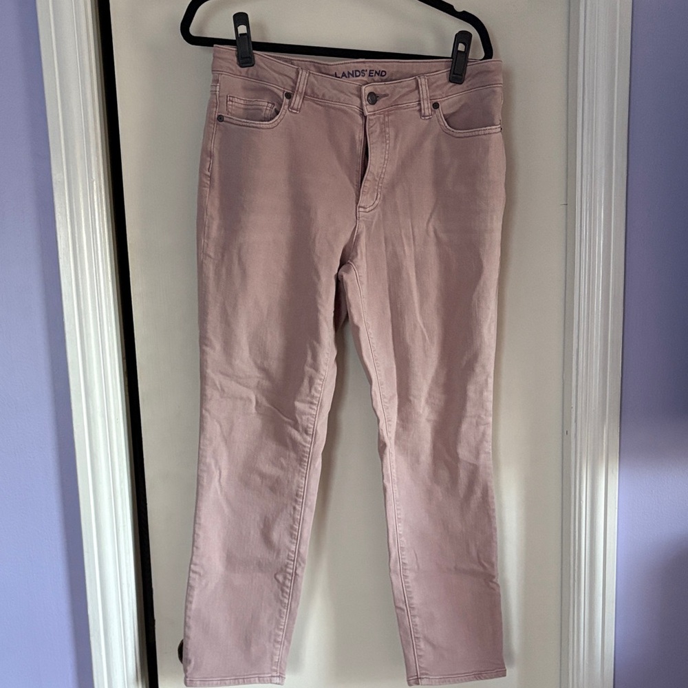 Lands' End Women's Soft Pink Straight Leg Jeans